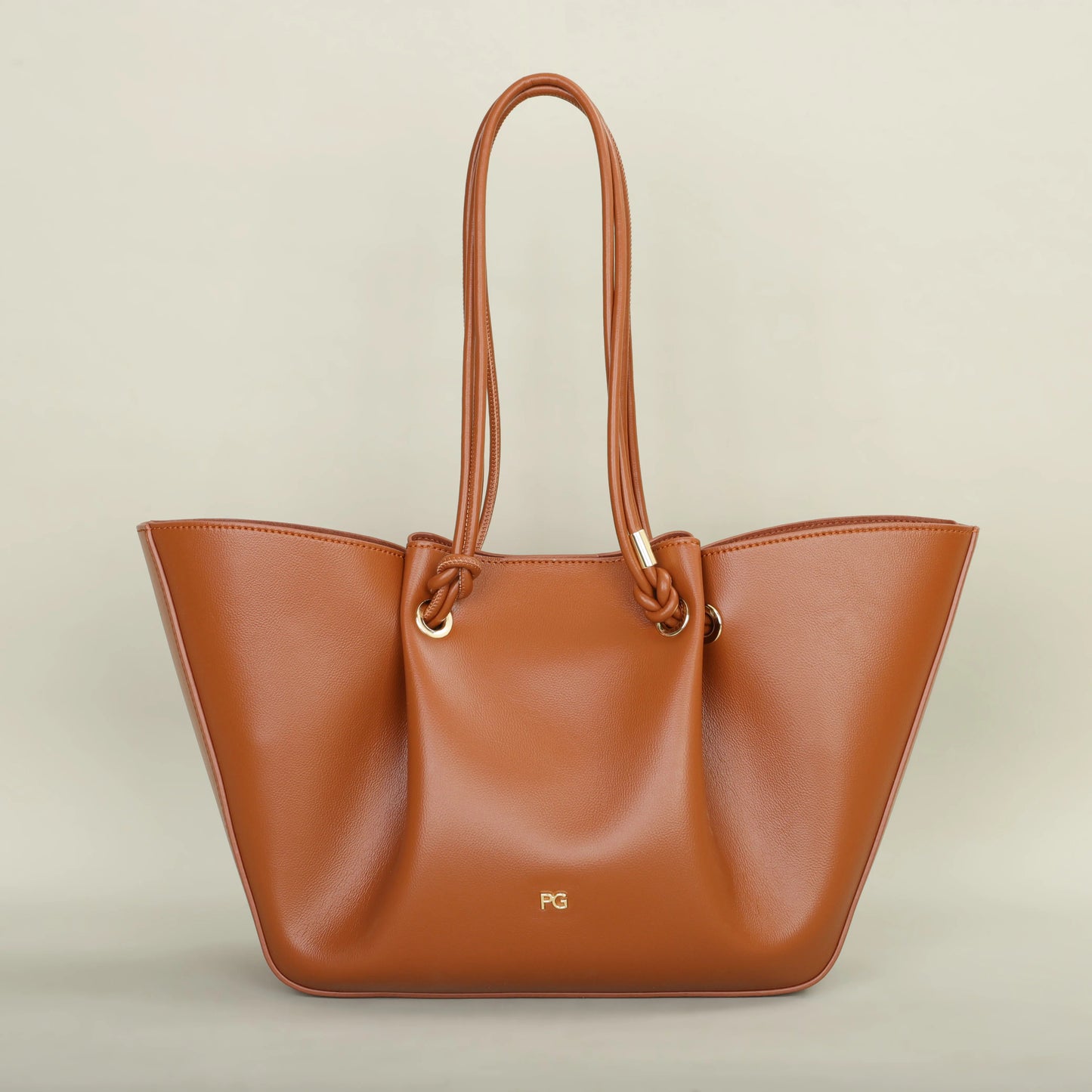 Sac cabas noir en cuir lisse – grandes anses