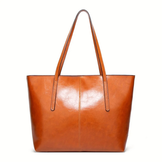 Sac cabas marron en cuir – format moyen