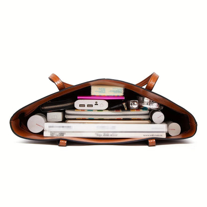 Sac cabas marron en cuir – format moyen